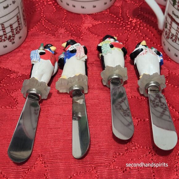 Deck The Halls With Penguins And Candy Canes.Dip Cups And Spreaders Christmas - Picture 11 of 15